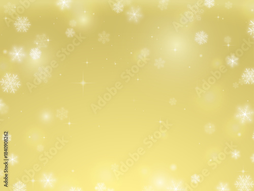 キラキラした雪が舞う背景　金