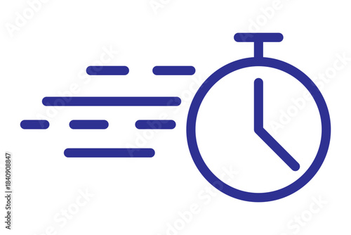 Time fast icon flat illustration set logo