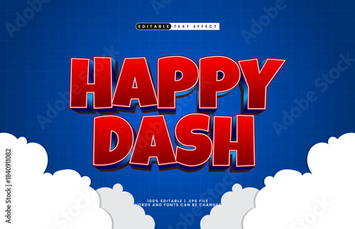happy dash editable text effect