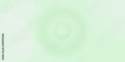 Minimalist soft Abstract Background in Gradient green and white Tones with Circles. Circle effect style geometric, abstract background.