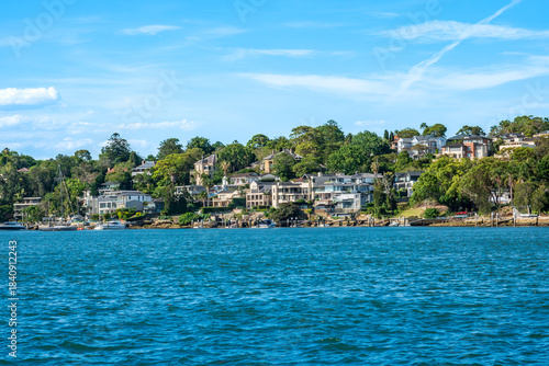 Fototapeta Naklejka Na Ścianę i Meble -  Drummoyne ferry wharf is located on the southern side of the Parramatta River serving the Sydney suburb of Drummoyne.