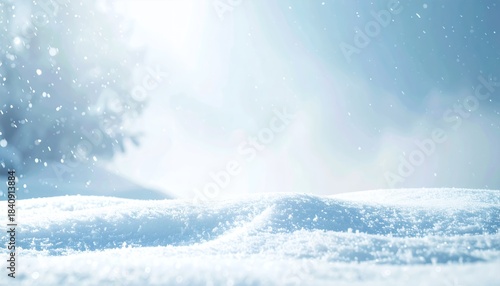 Wallpaper Mural Winter Wonderland - A Serene Landscape of Fresh Snow and Falling Flakes. Torontodigital.ca