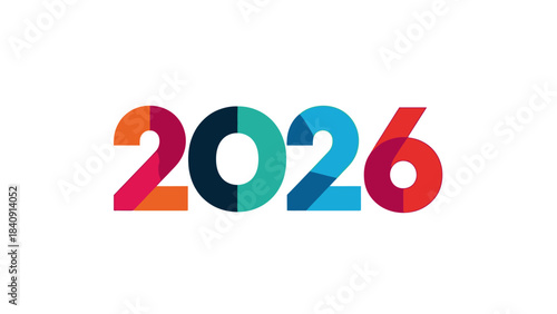 Colorful 2026 numbers graphic with bright abstract design