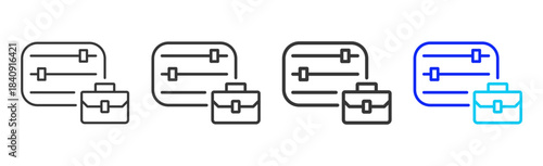 Access Management icon set in creative outline style for business featuring multiple thickness variations suitable for modern office toolkit and pro visual identity design