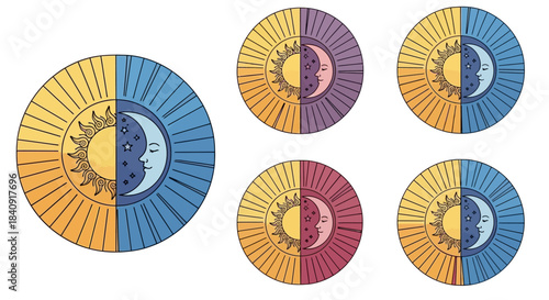 Colorful traditional Asian hand fan pattern featuring radial shapes and bold decorative textures arranged in a seamless cultural design.