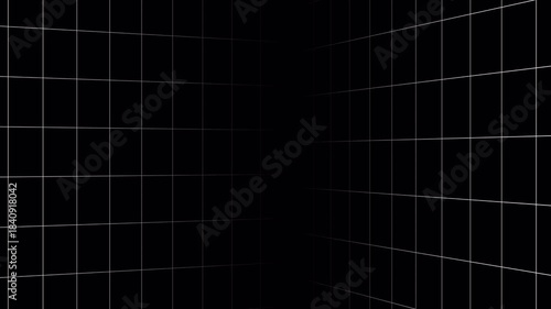 vertical perspective grid lines loop animation retro background, 4k video