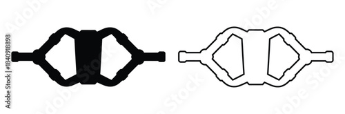 Topology optimization results black solid and white outline structures,network structure  icon sign vector