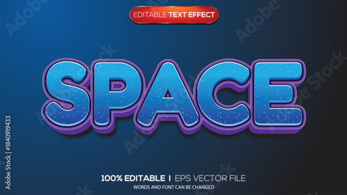 3D text effect space theme