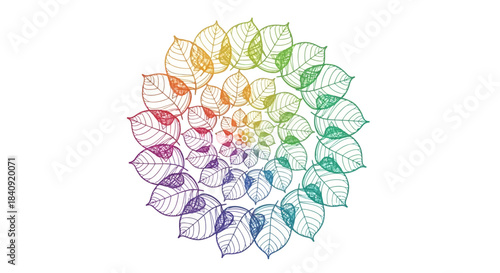 Vibrant circular mandala pattern created with colorful geometric petals arranged in a symmetrical decorative design