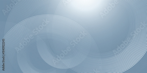 Abstract circle lines on gray background. Geometric stripe line art design for poster, brochure, cover, website, banner.