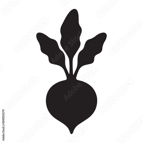 Beetroot Vegetable Silhouette Icon – Minimal Vector Root Symbol for Salad and Nutrition Design