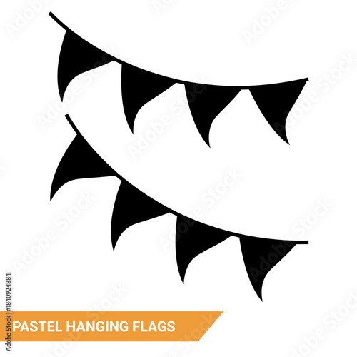 Pastel Hanging Flags Carnival Garland silhouettes