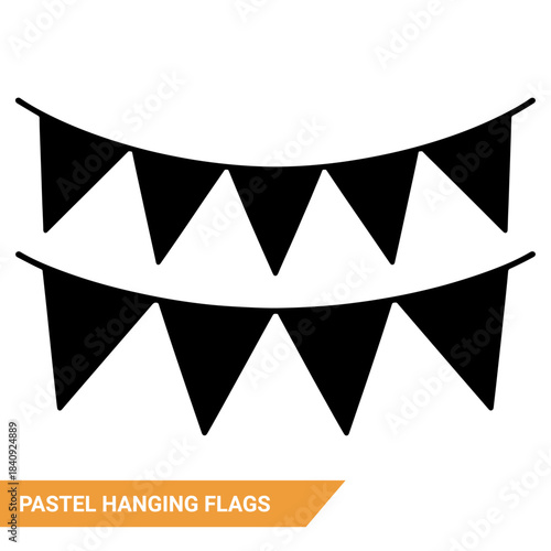 Pastel Hanging Flags Carnival Garland silhouettes