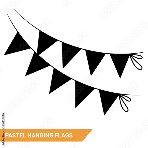 Pastel Hanging Flags Carnival Garland silhouettes