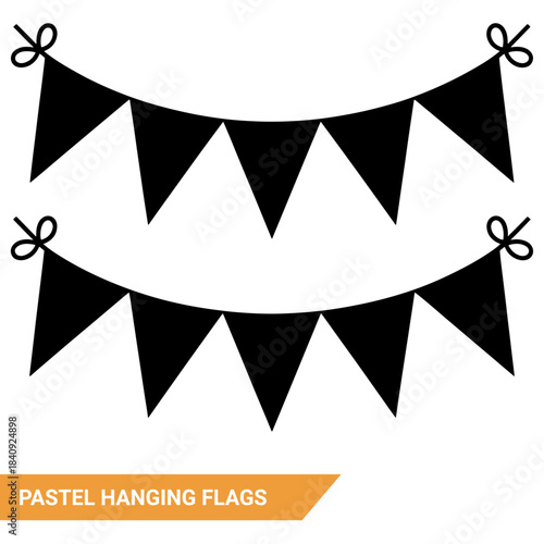 Pastel Hanging Flags Carnival Garland silhouettes