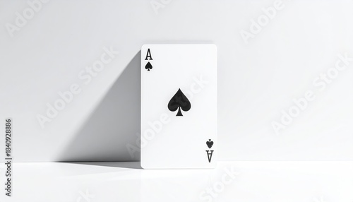 Ace of Spades card stands against a white wall