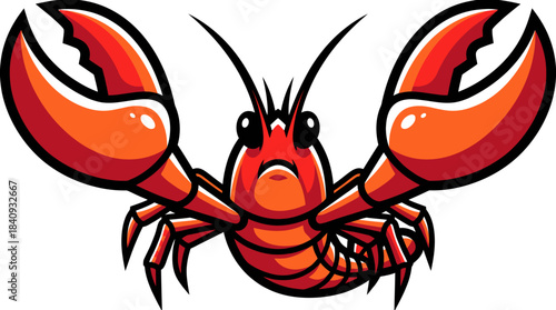 Cartoon Lobster Mascot Illustration A Vibrant and Playful Representation of a Crustacean with Claws