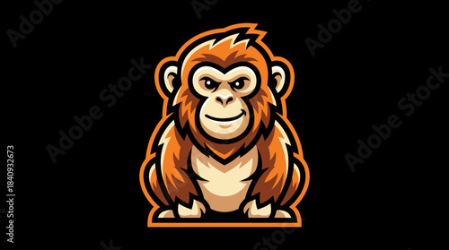 Vibrant and charismatic cartoon ape illustration, perfect for a playful mascot or energetic brand emblem