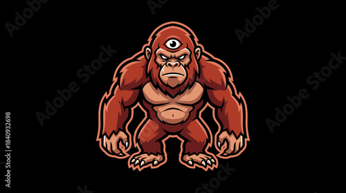 Mystical One-Eyed Gorilla A Symbol of Strength, Vision, and Unique Perspective on Black Background