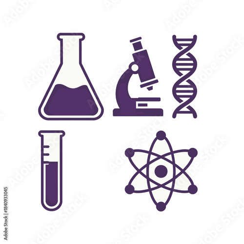 Business and Shopping Bags Flat Icons: Crossbody Bag, Zipper Pouch, Briefcase, and Retail Shopping Paper Bag Illustrations