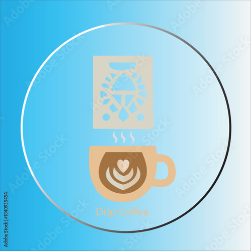 Drip Coffee Icon
Coffee Brewing Method Vector Graphic
Hot Drip Coffee and Filter Bag Illustration