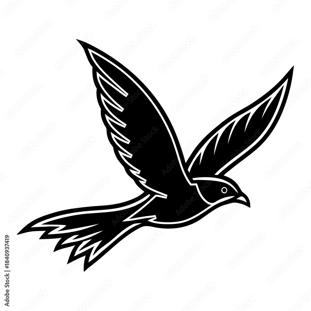 Fototapeta premium Bird flying vector illustration