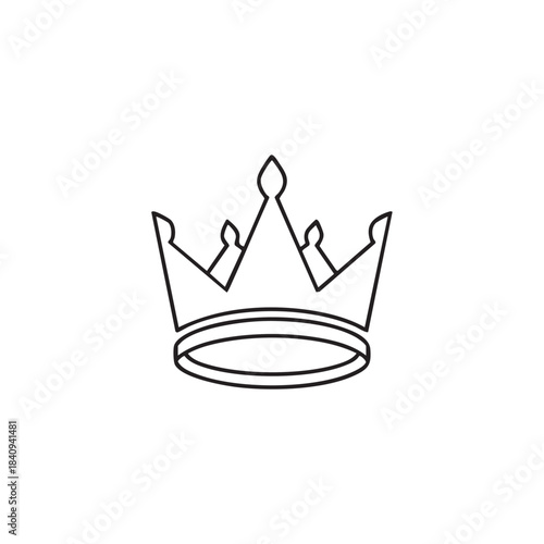 Simple Line Drawing of a Crown Symbolizing Royalty and Authority.