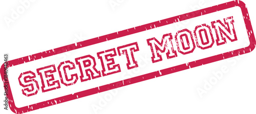 Distressed Secret Moon rubber stamp imprint suggesting celestial mystery or hidden lunar aspects