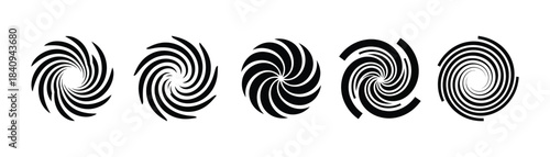Abstract Swirls and Vortex Patterns Graphic Elements Set
