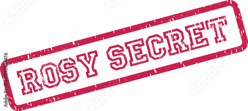 Rosy Secret Grunge Stamp Mark Hinting at Confidential Information or Hidden Mysteries