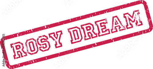 Rosy Dream authentic rubber stamp effect for romantic branding and wistful designs