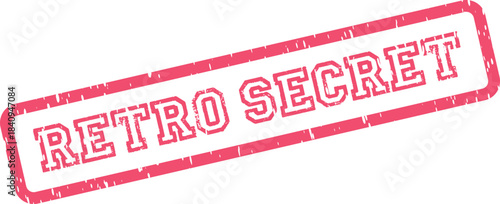 Vintage textured red stamp with the distinct words Retro Secret ideal for mystery themes