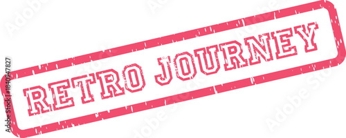 Red Grungy Retro Journey Stamp Imprint on a Pure White Surface for Vintage Graphics