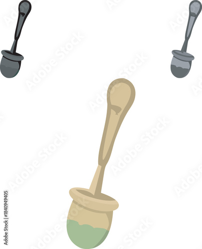 Garden Tool Trowel With Wooden Handle And Soil In Scoop For Planting And DIY Tasks