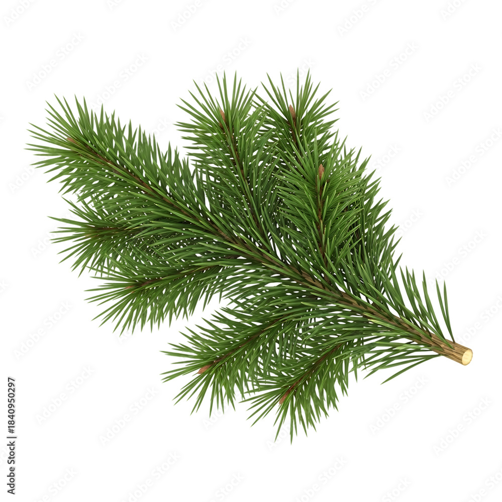 Naklejka premium Green Pine and Spruce Branches Illustration – AI Generated