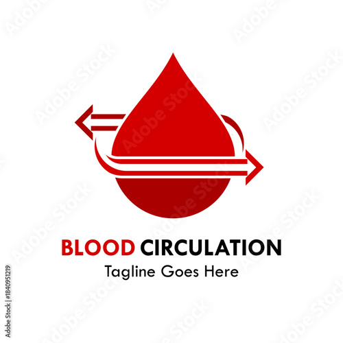 Blood circulation design logo template illustration