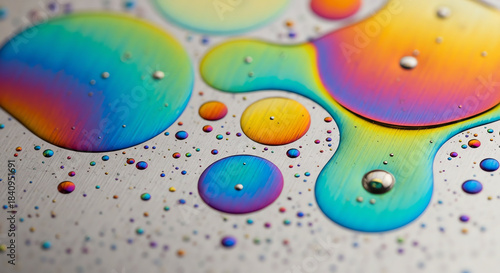 Oil Droplets Rainbow on Metallic Surface
