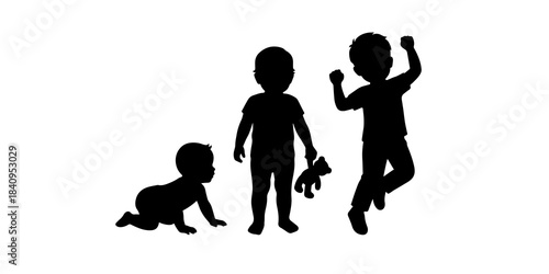 vector silhouette chỉldren
