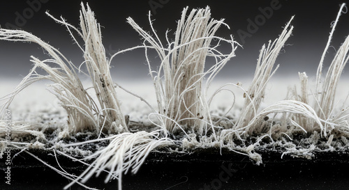 Frozen Grass Fibers on Ground
