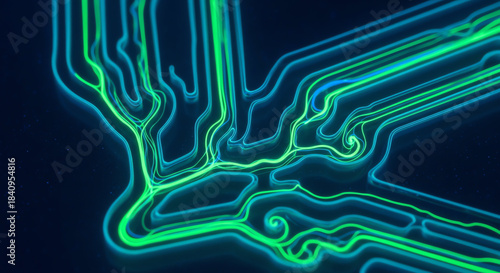 Neon Circuit Lines