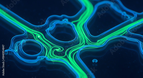 Neon Glow Circuit Lines