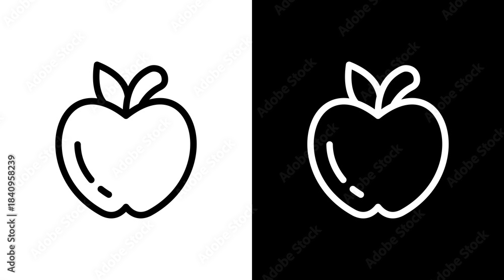 Fototapeta premium Apple With Icon Set Design