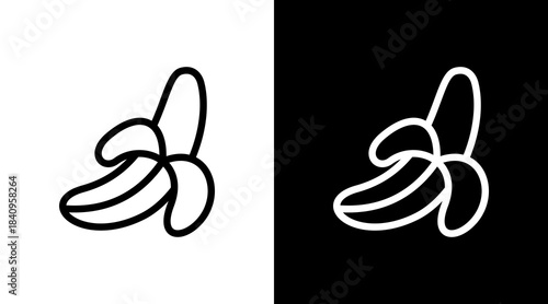 Banana With Icon Set Design