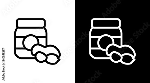 Peanut Butter With Icon Set Design