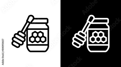 Honey With Icon Set Design