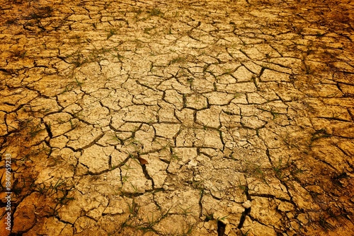 Texture of the dried earth with clay and sand, close-up
