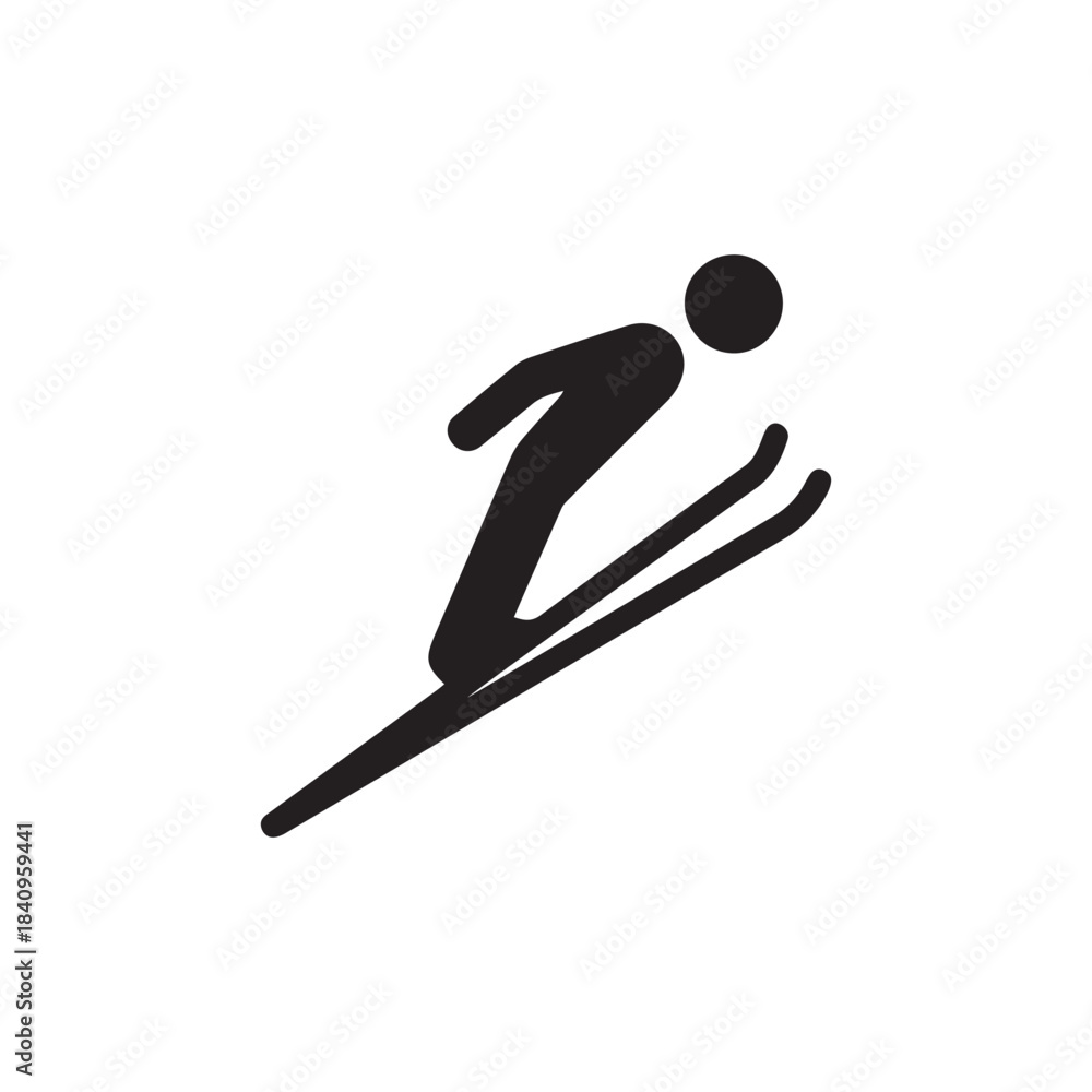 Fototapeta premium ski jumping silhouette vector