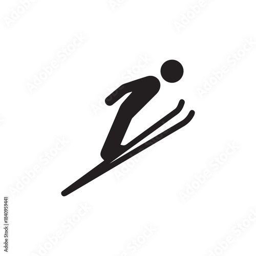 ski jumping silhouette vector