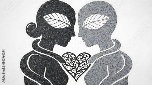 Ultimate Abstract Graphics Bundle: Love, Heartbreak, and Diverse Couple Concepts.