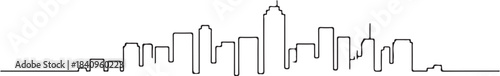 Continuous Line Skyline with Rectangular Forms Minimal Artistic Illustration
